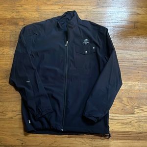 Men’s Large Linksoul navy waterproof jacket with Cypress Point logo. #iykyk